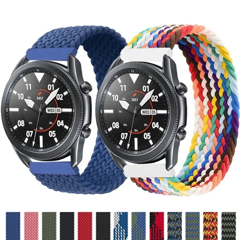 20mm 22mm Braided Loop Band for Samsung Galaxy watch 3 46mm 42mm active 2 40mm 44mm Gear S3 bracelet Huawei GT2 Pro strap