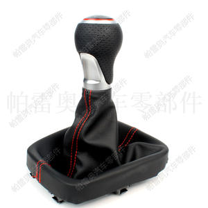 Palanca de Cambios de Cuero para Auto Pao, 5 Velocidades, con Costuras Rojas, para Volkswagen Golf 4 5 GTI, Diseño Ergonómico - Product Image 1