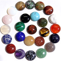 En gros 4/6/8/10/12/14/16/18/20/25mm Pierre Naturelle Anneau Rond Visage Pierre Cabochon Pierre Précieuse pour DIY Fabrication de Bijoux