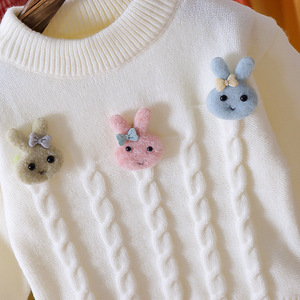 Boutique d'automne pour enfants Vêtements une pièce pour enfants Intarsia Chandails tricotés pour filles - Product Image 3
