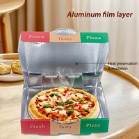 Boîte à pizza en papier kraft et aluminium avec logo personnalisé en gros |   Emballage alimentaire écologique résistant à l'huile avec impression sans huile minérale