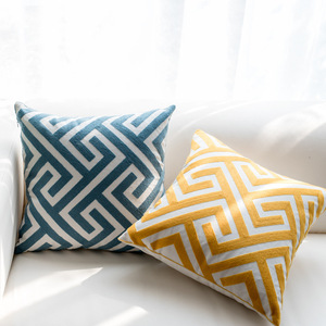 Housse de coussin en coton à formes géométriques, taie d'oreiller décorative, modèle américain, pour la <span class=keywords><strong>maison</strong></span>, le canapé, dessins brodés, nouveau, - Product Image 6