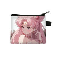 Monedero Pequeño de Poliéster con Diseño de Sailor Moon para Niños y Niñas de Primaria, Estampado Veraniego y Dulce