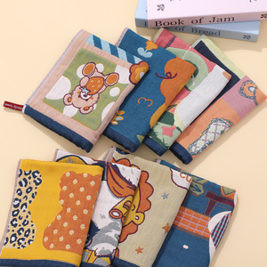 100 coton en gros 34x40cm 4 couches Jacquard mousseline gaze de coton <span class=keywords><strong>serviette</strong></span> pour enfants et adultes ensemble d'essuie-mains respectueux de la peau - Product Image 3