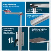 Pied de table amovible et rotatif en alliage d'aluminium pour camping-car, caravane, motorhome