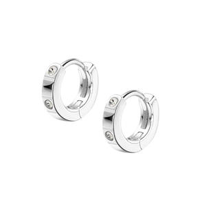 Boucles d'oreilles créoles en argent pur 999 avec zircon, plaqué argent, forme géométrique, nœud papillon, bijoux de <span class=keywords><strong>piercing</strong></span> pour l'oreille, cadeau d'anniversaire unisexe - Product Image 5