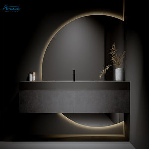 Miroir de Salle de Bain Intelligent Personnalisé en Demi-Lune avec Écran Tactile et Lumière LED, Miroir Mural Décoratif pour Coiffeuse - Product Image 3