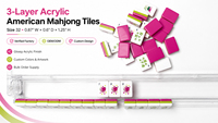 Tuiles de Mahjong en Acrylique Rouge Rose Originales Sous Licence, Taille 32mm, Motif Floral Cœur Gravé, Expédition Rapide, 3 Couches