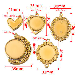 Ciondoli a Forma di Cuore Irregolare in Acciaio Inossidabile 316L, Placcati in Oro 18K, Antiallergici, Inossidabili, Lucidati a Specchio - Product Image 4