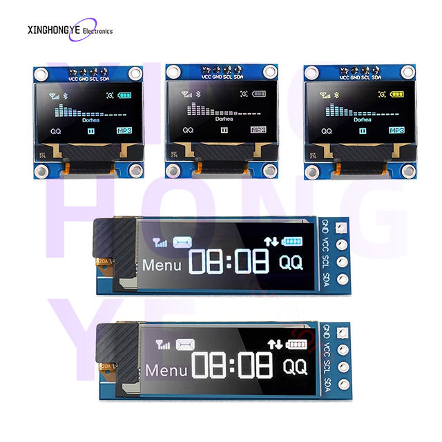 0.96 inch 0.91 inch 128X64 OLED LCD Display Board Module Screen Board I2C IIC SSD1306 Driver 4 Pins