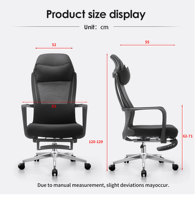 Chaise de bureau ergonomique de luxe en plastique, dossier haut, pivotante, pour dirigeant, avec repose-pieds, 3 niveaux de réglage de la hauteur par vérin à gaz, pour un environnement moderne