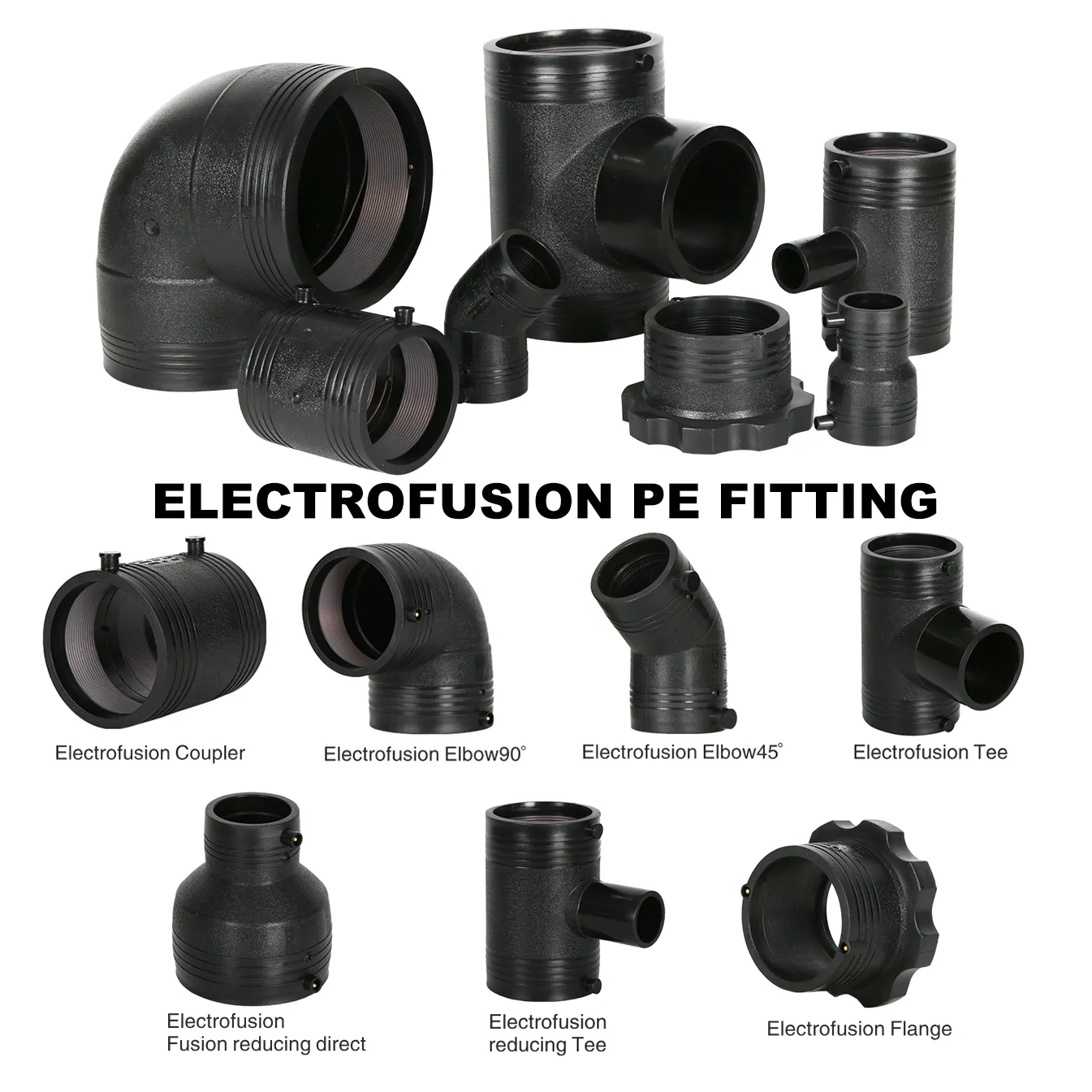 HDPE אבזרי אלקטרו Fusion שווה מצמד PE צימוד מצמד צינור משותף עבור מים וחקלאות