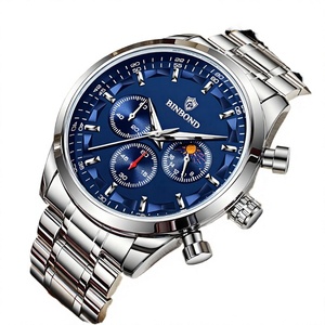 Reloj de Negocios Multifuncional para Hombre BINBOND PE, Cuarzo, Puntero Chenlong, Correa de Acero Inoxidable, Resistente al Agua y a los Arañazos - Product Image 2