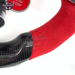 Volant de voiture en fibre de carbone avec palettes de changement de vitesse LED, vente chaude pour TT TTRS R8 2016+ - Product Image 2
