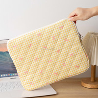 Sarung Laptop Empuk 13 Inci, Casing Laptop Pelindung Berlapis Lucu dengan Motif Bunga untuk MacBook