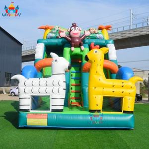 <b>Animal</b> Zoo Theme PVC <b>Inflatable</b> Bouncy & Water Slide Combo for Outdoor/Indoor Home Use - Product Image 2