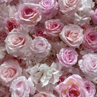 Panneau mural de fleurs en soie 8x8 pieds, fond floral artificiel carré pour la décoration de mariage, d'hôtel, de banquet et d'événements