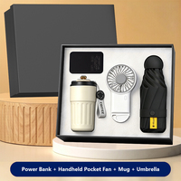 Coffret Cadeau Best-Seller : Mug à Café 450ml, Ventilateur Portable Authentique 3 Vitesses, Batterie Externe 800mAh, Parapluie Pliant 5 Volets 5000mAh - Fournisseur