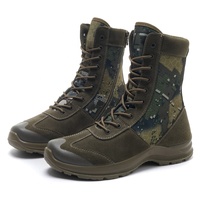 Vente en gros de bottes tactiques à coupe haute personnalisées pour hommes, chaussures d'extérieur plates, respirantes et antidérapantes, en nubuck artificiel