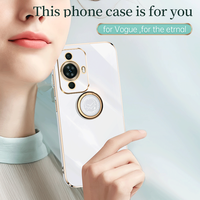 En gros 6D Placage Or Bord TPU Antichoc Cas avec Porte-Anneau pour Huawei Nova 11 Pro Téléphone Cas