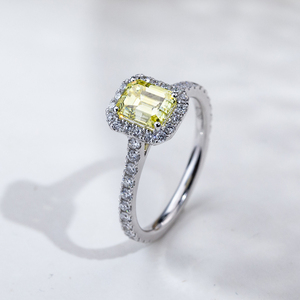 Bague en platine et or jaune avec diamant de laboratoire Messi Jewelry MSR-1478 pour les occasions spéciales - Product Image 4