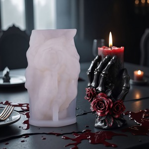 Halloween Skull Hand Candle Mold Silicone DIY Art Candle Making Kit Customizable Shape Transparent White Liquid Silicone - Product Image 3