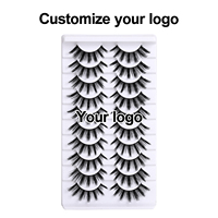 Lot de 10 paires de cils vaporeux à bandes en vrac, aspect naturel, faux cils en vison