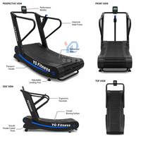 YG FITNESS Équipement de fitness professionnel pour salle de sport, tapis de course incurvé manuel auto-alimenté non motorisé, tapis de course incurvé commercial