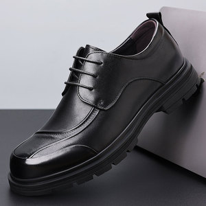 Zapatos de vestir con cordones de cuero de primera calidad para hombre, zapatos Derby de moda de primavera, cuero genuino de alta gama - Product Image 4