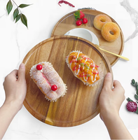 Ronde houten wegwerpdecoratieve schaal voor fruit, dessert en kaas - handgemaakte schaal in Amerikaanse stijl voor cadeaus