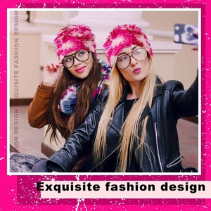 Chapeau de sport d'hiver unisexe en laine jacquard tricotée, chaud et délavé, sans bord, avec <span class=keywords><strong>bouton</strong></span> - Product Image 3