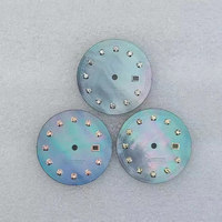 Cadran de montre pour femme de 24,5 mm en perles non lumineuses avec index en diamant pour mouvement NH05