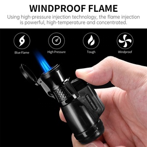 Accesorios para fumar CIGARLOONG, encendedor de chorro de llama Triple, encendedores portátiles de Gas Visible para exteriores, encendedor de cigarros - Product Image 3