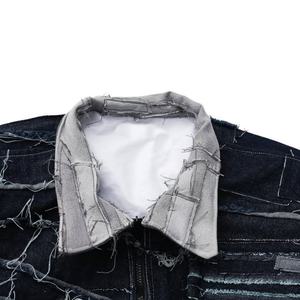 Chaqueta Vaquera Desgastada con Parches Estilo Y2K 2025 para Hombre, Chaqueta Holgada Vintage con Flecos Rotos, Ropa Urbana - Product Image 3