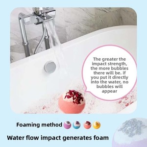Bombas de Baño Transfronterizas de 100g con <span class=keywords><strong>Bicarbonato</strong></span> de Sodio, Flores Secas y Aceites Esenciales, Pétalos de Flores, Embalaje sin Envoltorio, Venta al por Mayor para Ducha - Product Image 4