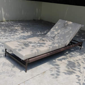 سرير شمسي من الألومنيوم للاستخدام الخارجي، مقاوم للماء، سرير نهاري للفنادق والشواطئ وحمامات السباحة، كرسي استلقاء مزدوج - Product Image 1