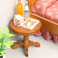 Mesa de centro redonda en miniatura para casa de muñecas, juego de 3 piezas, decoración de muebles de resina para escenas en miniatura, accesorio para casa a escala 1:12 para BJD