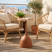 Table d'appoint minimaliste en métal avec base ronde en forme de cloche, table d'appoint compacte pour canapé, idéale pour appartement, salon, usage intérieur