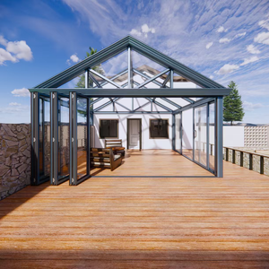 Solárium de Diseño Moderno con Marco de Aluminio Semiabierto y Vidrio Templado para Patio Residencial - Product Image 2