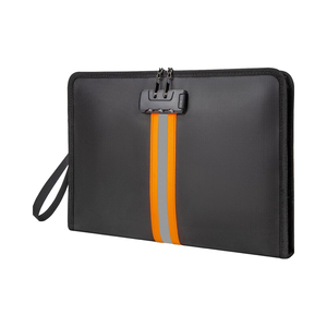 Mallette de rangement en nylon de grande capacité sac d'argent ignifuge étanche avec fermeture à glissière étui de verrouillage de style décontracté portable pour l'argent - Product Image 1