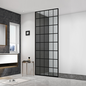 Puerta Corredera de Vidrio Empolo con Marco Rectangular Negro para <span class=keywords><strong>Ducha</strong></span>, <span class=keywords><strong>Mampara</strong></span> de Seguridad y Base para Baño - Product Image 2