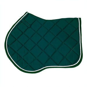 Tapis de selle matelassé vert respirant avec doublure en polycoton pour le saut d'obstacles et l'équitation - Product Image 2
