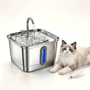 Low Power Stainless Steel Pet Drinking Fountain Durable Indoor Cat Dog <b>Water</b> Dispenser - Product Image 1