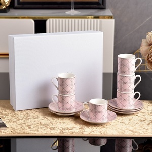 ชุดแก้วกาแฟและชา 6 ใบ ลายเกล็ดปลา ดีไซน์รักษ์โลก สไตล์ยุโรป เซรามิก สีและโลโก้ปรับแต่งได้ ของขวัญทางธุรกิจ - Product Image 5