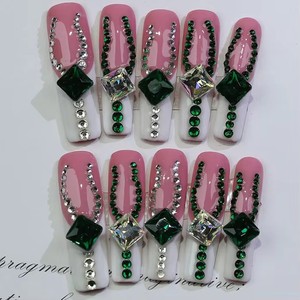 Pretty Shiny Glitter Material ABS Decoraciones hechas a mano Prensa en <span class=keywords><strong>uñas</strong></span> con varios colores - Product Image 5