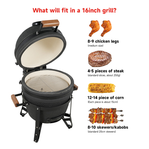 SEB PN 16" Griglia Kamado Moderna in Ceramica con Controllo Touch in Acciaio Inox, Superficie Antiaderente, Affumicatore a Carbone Versatile <span class=keywords><strong>per</strong></span> Cucina all'Aperto - Product Image 2