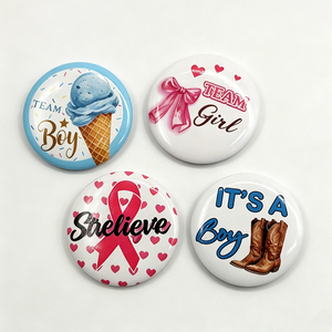 Badge en métal personnalisable de 25 mm pour la vente en gros, estampage 3D, artisanat DIY, badge décoratif en métal pour vêtements de mode - Product Image 1