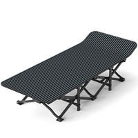 Lit de camping pliable en métal Oxford léger et inclinable - Utilisation portable en extérieur en cas d'urgence pour le bureau et l'hôpital
