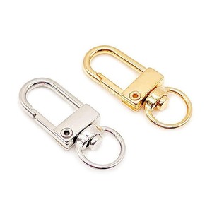 Mosquetón de aleación para llavero, gancho de metal de zinc, accesorio de joyería DIY, herrajes, hebilla para bolso, colores surtidos: blanco, KKC, dorado, negro bronce. - Product Image 1