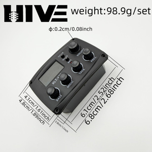 Ecualizador <span class=keywords><strong>de</strong></span> 4 Bandas EQ <span class=keywords><strong>de</strong></span> <span class=keywords><strong>Venta</strong></span> Directa <span class=keywords><strong>de</strong></span> Fábrica HIVE, Ecualizador Digital con Sintonizador KLT-17B, Pastilla para Guitarra Clásica y Folk - Product Image 2